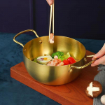 Keedupott Korea Ramen Nuudli Kuumuskindel K&auml;epide Supp Kiirtoit Restorani jaoks 18cm_Gold