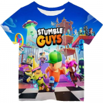 Stumble Guys M&auml;ng 3D Prinditud Laste T-s&auml;rk Laste R&otilde;ivad 3 kuni 12 aastastele Tees Vabaaja Topid R&otilde;ivad T&uuml;drukutele Poistele T-s&auml;rk 2024 160