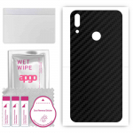 apgo Protective Skin Sticker for the back compatible with Huawei Y7 Prime (2019) Enjoy 9, Wrap Film, Foil, Vinyl - Pattern Carbon Black