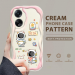 Armas koomiksimustriga kreemjas tekstuuriga korpus, lainelise servaga pehme silikoonkaanega telefoni&uuml;mbris OPPO Reno Realme jaoks OPPO A15 valge