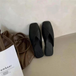 Suures suuruses kinnise varbaga sussid naiste v&auml;litingimustes suvised lamedad sandaalid ruudukujulised rannasussid 34 khaki