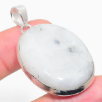 Natural Rainbow Moonstone Gemstone 925 Sterling Silver Pendant 1.97 n1u23