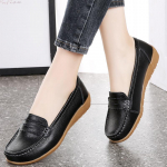 Naiste Horse Bit Loafers Nahast Mokassiinid Mugavad Korterid Vabaaja Beež Suures Suuruses K&auml;imiseks Minimalistlikud Suvised Rasedusjalatsid naistele 35 must