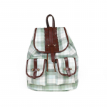 Naiste mitme taskuga reisiseljakott, ruuduline suure mahutavusega seljakott heleroheline v&auml;rv