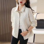 S&uuml;gistalvine korea stiilis soliidne lihtsate n&ouml;&ouml;pidega jope Naiste elegantne mood T&auml;ielik puuvillane mantel Naiste kardiganiga &uuml;ler&otilde;ivad XXL valge