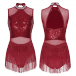 Naiste l&auml;ikiv strassikivi narmastega trikoov&otilde;rgust lapiline litritega tantsukleit ladina tango Rumba Cha-Cha kost&uuml;&uuml;m S