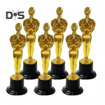 6 tk Kuldne Auhind Trofee Kujud S&uuml;ndmused Spordi Oscari-sarnased trofeed Ise ise teha markeeriv alus Klassikalise disaini tunnustusauhinnad 6pcs