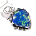 Blue Triplet Opal Gemstone Handmade 925 Sterling Silver Gift Pendant 1.85 i0h03