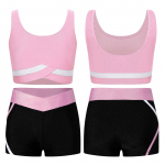 T&uuml;drukute bikiinide komplekt, topp ja l&uuml;hikesed p&uuml;ksid, kaheosaline spordi&uuml;likond, aktiivsed riided, laste spordiriiete komplekt 5-6 Years mere laine