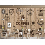 K&auml;sitsi maalitud kohviku tapeet kaasaegne v&auml;rske kohvik restorani tahvel seinapaber 3D kohvitapeet 200 cm(W) x 140 cm(H)