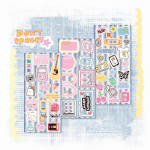 3 tk Y2K vintage teksariidest armsad l&auml;ikivast materjalist kleebised Blingbling Kawaii Girl v&auml;ljal&otilde;igete album s&uuml;learvuti Kpop fotokaart DIY Decor