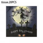 20tk/pakend 33*33cm 2-kihiline &uuml;hekordne peosalvr&auml;tik Halloweeni mustriga