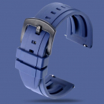 Kvaliteetne Fluoro kummist kellarihm 18mm 20mm 22mm 24mm spordikellapael Must roheline randmepael koos kiirkinnitusega vedruvardaga 24mm silver buckle sinine