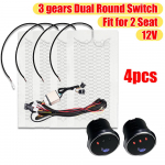 12V 4TK soojenduspadjad autoistme soojendus universaalne s&uuml;sinikkiust 3 tasemega kahekordne &uuml;mmargune juhtl&uuml;liti koos rakmetega Talvine soe pad