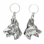 Dobermann, Doberman Pinscher, Dobie I - Silver-plated pendant with a dog in a decorative box, handbag decoration, backpack pendant by Art-Dog brand