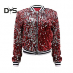 Naiste jope l&auml;ikiv litritega pikkade varrukatega krae triibuline l&otilde;tv t&otilde;mblukk Elastne mansett Stage Performance Emcee mantel XL lilla