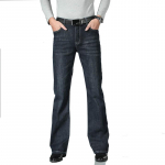 Teksad Meeste Meeste Laiendatud Teksad Saabas L&otilde;igatud Jalg laienenud Meeste Disainer Klassikalised Denim Teksad K&otilde;rge v&ouml;&ouml;kohaga venivad lahtised sinised teksad 33