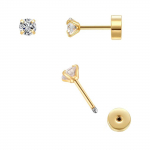 3mm k&otilde;rvar&otilde;ngad kullast, lame keeratav tagasi tsirkooniumoksiid k&otilde;rvar&otilde;ngad k&otilde;rvar&otilde;ngad k&otilde;hre Tragus augustamine ehted kingitus One Size kuld