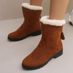 S&uuml;gis- ja talvejalatsid, mugavad ja kerged l&uuml;hikese toruga lamedap&otilde;hjalised &uuml;mara peaga naiste saapad ja kingad 35 must