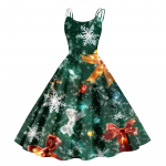 Naiste j&otilde;ulukingitused j&otilde;uluvana m&uuml;ts, tr&uuml;kitud seksikas &otilde;lavaba punk vintage kleit XXL roheline