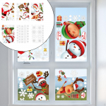 6 Sheets Christmas Window Stickers Xmas Decor PVC Easy to Install Decorations Static