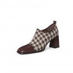 Uued naiste paljad saapad Kost&uuml;&uuml;m Tweed Ruuduline Pahkluusaapad K&otilde;rged Kontsad Elegantne Kleidisilmik Ruudukujuline Varvas V&otilde;rk botas mujer Talv 35