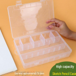 L&auml;bipaistev plastikust pliiatsikarp: &Uuml;hekihiline, suure mahutavusega, sisestatav visandikunstit&ouml;&ouml;riist 19.5*13*3.8(cm), 120pcs/item puhas