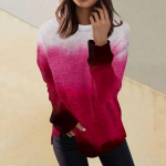 Naiste vabaaja moeprindiga pikkade varrukatega, kaelusega pullover L sinine