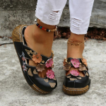 2024 Etnilised Kommiv&auml;rvi Naiste Rannasussid Varbavahega Sandaalid Tr&uuml;kitud Reljeefsed Retro Sandaalid Suvised Uued Paksude Taldadega Lamedad Taldadega Sandaalid 35 must