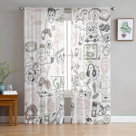 M&auml;ngukontroller Arvuti Klaviatuur L&auml;bipaistvad Kardinad Magamistoa elutoa Kaunistuseks Aknakardin K&ouml;&ouml;gi T&uuml;ll Voile Organza Kardinad W135 x H115cm x1&Rod Pocket