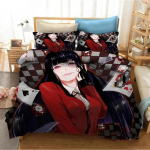 Anime Kakegurui Yumeko Jabami Voodipesu Komplekt Poistele T&uuml;drukutele &Uuml;heinimese Queen Suurus Tekikott Padjap&uuml;&uuml;r Voodi Lapsed T&auml;iskasvanud Kodutekstiil EU Single 135x200cm