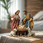 J&otilde;ulude s&uuml;nnistseen Kujuke Jeesuse s&uuml;nni ornament Religioosne skulptuur P&uuml;ha perekonna miniatuurid