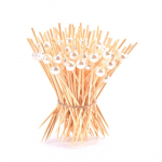 100 tk p&auml;rlkokteilikorkid, puidust hambaork, suupiste kahvel, puuviljakork valge