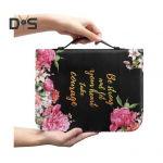 Piibli kandekott koos k&auml;epidemega t&otilde;mblukuga, kulumiskindel veekindel kaasaskantav tr&uuml;kiga piiblikaane kaitse&uuml;mbris XL H