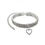 Kolmerealine elastne lemmiklooma kivist kaelakee armastuse ripats kett kassi koera kaelarihm lemmikloomatarbed v&auml;ikeste koerte tarvikud One Size sinine