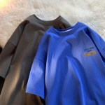 2024 Uus L&uuml;hikeste Varrukatega T-s&auml;rk Meeste Ins Moem&auml;rk Euroopa ja Ameerika Hip-Hopi Stiil &Uuml;mara Kaelusega Aluss&auml;rk &Uuml;lemine Suvi M valge