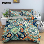 Boheemlase stiilis tekikott Geomeetriline mandala Etniline stiil Voodipesukomplekt Kahekohaline Queen King Suurus Padjap&uuml;&uuml;rikuga Magamistoa kaunistus EU single(135x200cm)