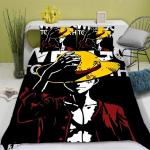 3D 3D &Uuml;ks T&uuml;kk Anime Tekikate Komplekt Mugav Tr&uuml;kitud Multikas Kaksiksuuruses Voodipesu Komplektid J&otilde;ulukingid 3-osaline Komplekt Kodu Dekoor 135x200cm