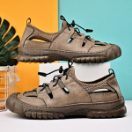 Suvised meeste sandaalid Ehtsast nahast Meeste vabaajajalatsid Meeste Meeste Nahast Sandaalid Meestele Rannajalatsid Rooma meeste kingad 38