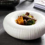 Keraamilised Taldrikud &Uuml;mar Kauss K&uuml;psetusn&otilde;ud Restorani Molekulaargastronoomia Sashimi Lauan&otilde;ud Magustoidutaldrikud Serveerimiskauss 7 Inches valge