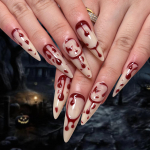 24 t&uuml;kki Halloweeni 3D k&uuml;&uuml;net&uuml;kk Kuuma k&uuml;&uuml;nte manik&uuml;&uuml;r Super pikad teravad k&uuml;&uuml;ned v&otilde;ltsk&uuml;&uuml;ned
