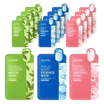 Mediheal Double Calming Water mask 5 Sheets + Hyalu Moist Essence Mask 5 Sheets + Pepta Lifting Ampoule Mask 5 Sheets, 1Set 20ml X 15 Sheets (1Set)