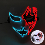 Halloweeni puhastusmask Led Light Up Mask LED hirmutav maskeraadi Cosplay mask mehele naisele Halloweeni kingitus kummitava maja rekvisiidid