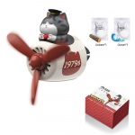 Auto &otilde;huv&auml;rskendaja lennukidisain koos p&ouml;&ouml;rleva propelleriga, armsa kassi &otilde;hutusklambriga aroomiteraapia difuusor