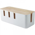 Boite de rangement c&acirc;bles - Non sp&eacute;cifi&eacute; - Non sp&eacute;cifi&eacute; - Bois d'h&eacute;v&eacute;a - 9,1x18x12,7 cm - Mixte