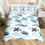 Lennukite tekikate Lennukid, mis v&otilde;itlevad &otilde;hulennunduses Lennujaama helikopterid ja reaktiivlennukid Multifilmi stiilis tuba, kaunistus poistele t&uuml;drukutele kingitus 140x210cm 2pcs