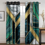 3D kaasaegne mustkuldne abstraktne kunst marmorist elegantne disain, 2 t&uuml;kki &otilde;hukese varjundiga kardina elutoa magamistoa sisekujunduseks 140W160H(CM)55x63in&Hook kollane