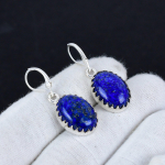 Looduslik lapis lazuli v&auml;&auml;riskivi 925 sterlingh&otilde;bedast k&otilde;rvar&otilde;ngas, boho h&otilde;bedast ehe rippuvad k&otilde;rvar&otilde;ngad, kingitused emadep&auml;evaks kingitused talle 2.16" sinine