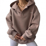 S&uuml;gis Talv Naiste Hupparid V-kael Pikkade varrukatega Pullover Topp Mood &Uuml;hev&auml;rviline Kapuutsiga Spordijakk Vabaaja L&otilde;tv Huppar L khaki