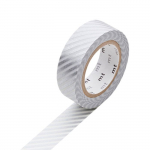 Masking tape ray&eacute; argent - 1,5 cm x 7 m